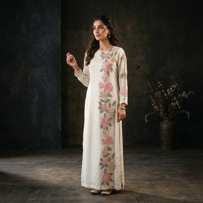 Butter Yellow Sheesha Silk Ensemble